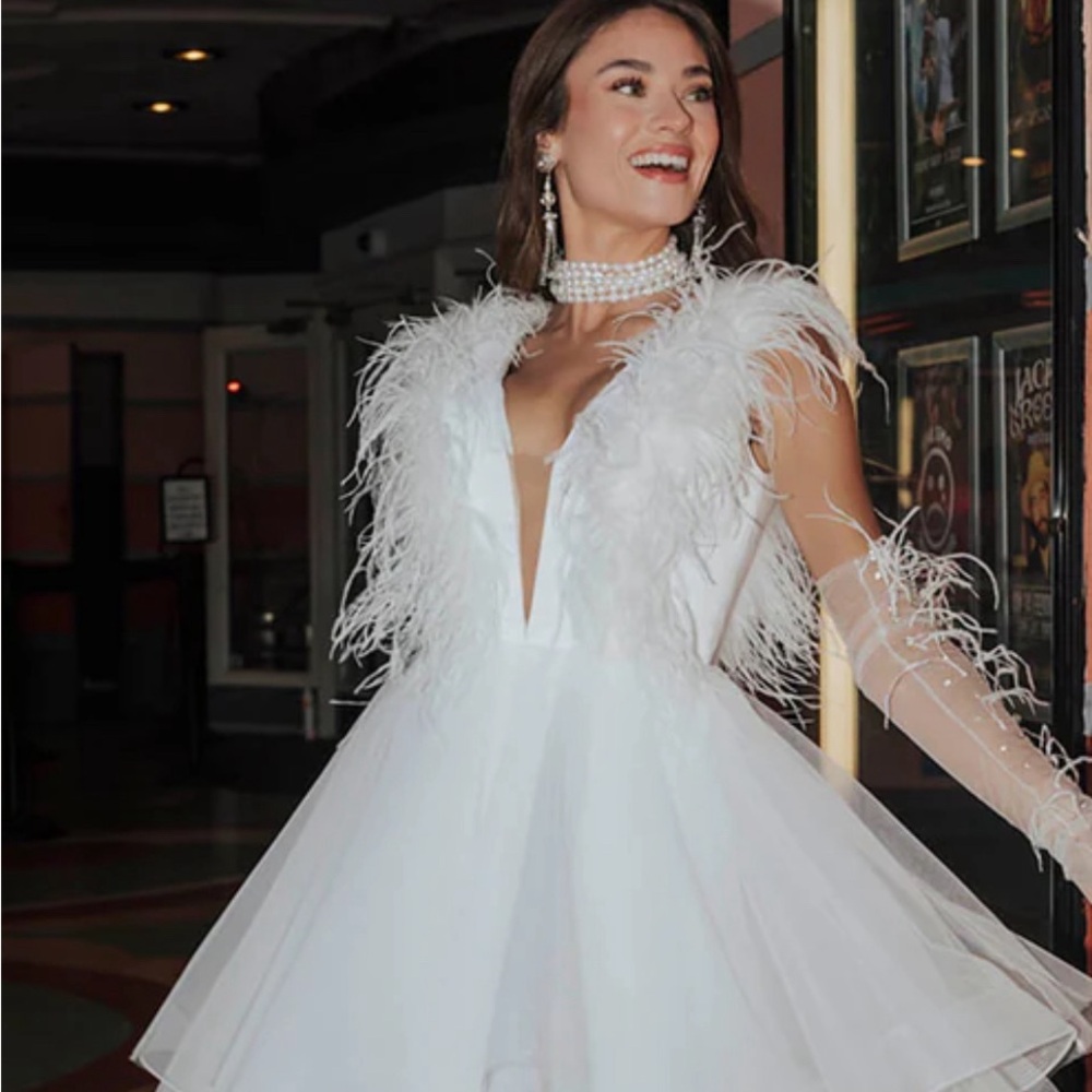 Tula Untamed Petals by Amanda Judge White Feather Wedding Dress